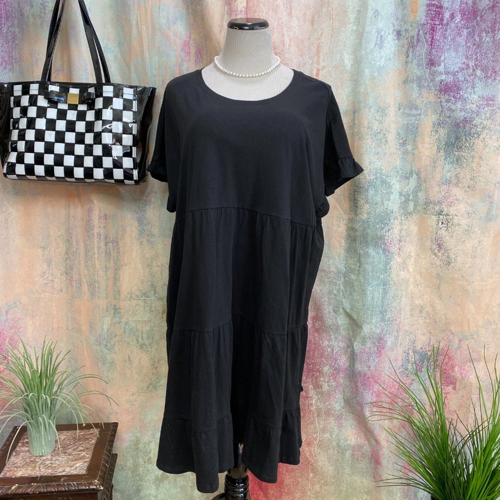 📌Time and Tru Tiered Smock Cotton Casual Dress - Picture 2 of 13